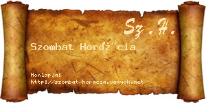 Szombat Horácia névjegykártya